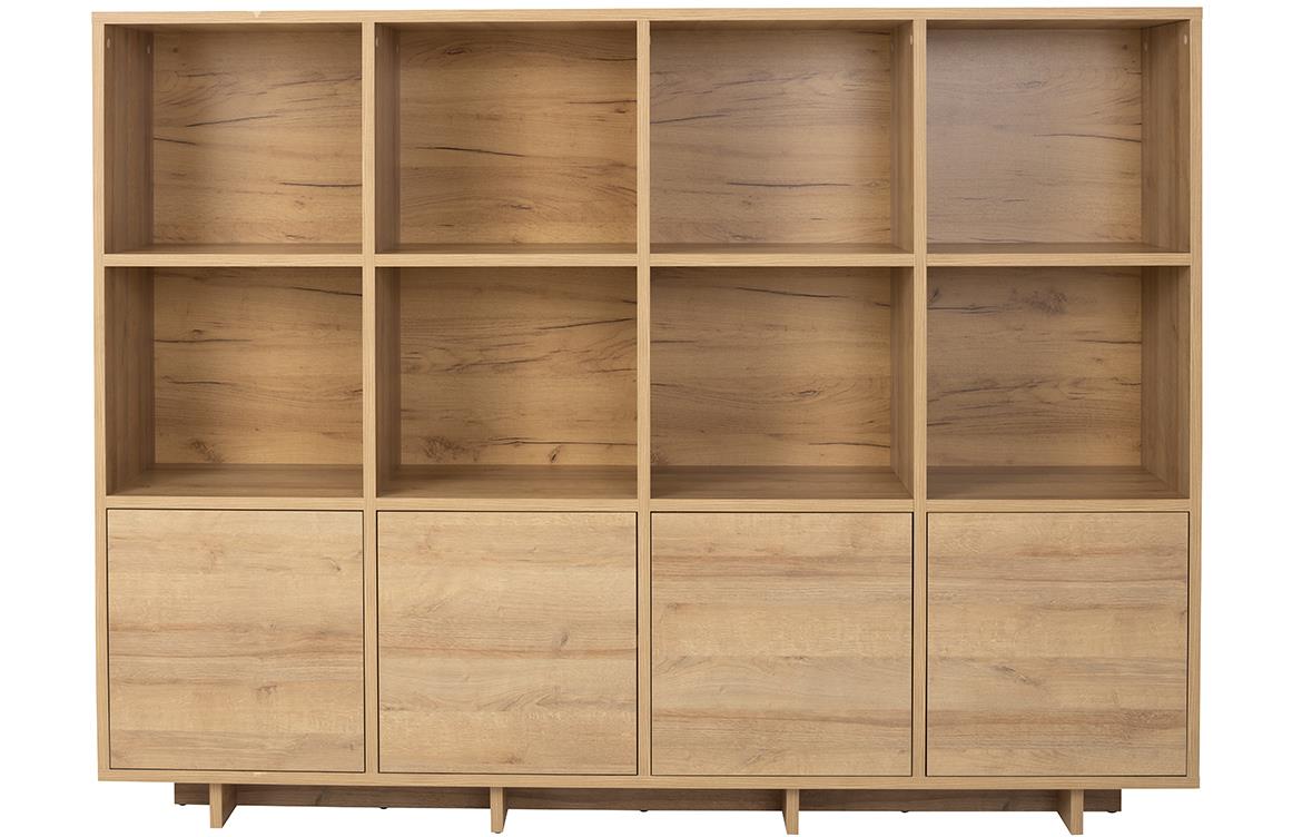 NOMA N04 komoda 4 vrata+2 otvora 201x40x152 cm hrast