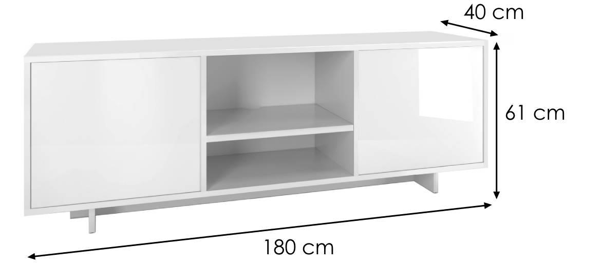 Noma N01 TV komoda 2 vrata+2 otvora 180x40x61 cm beli