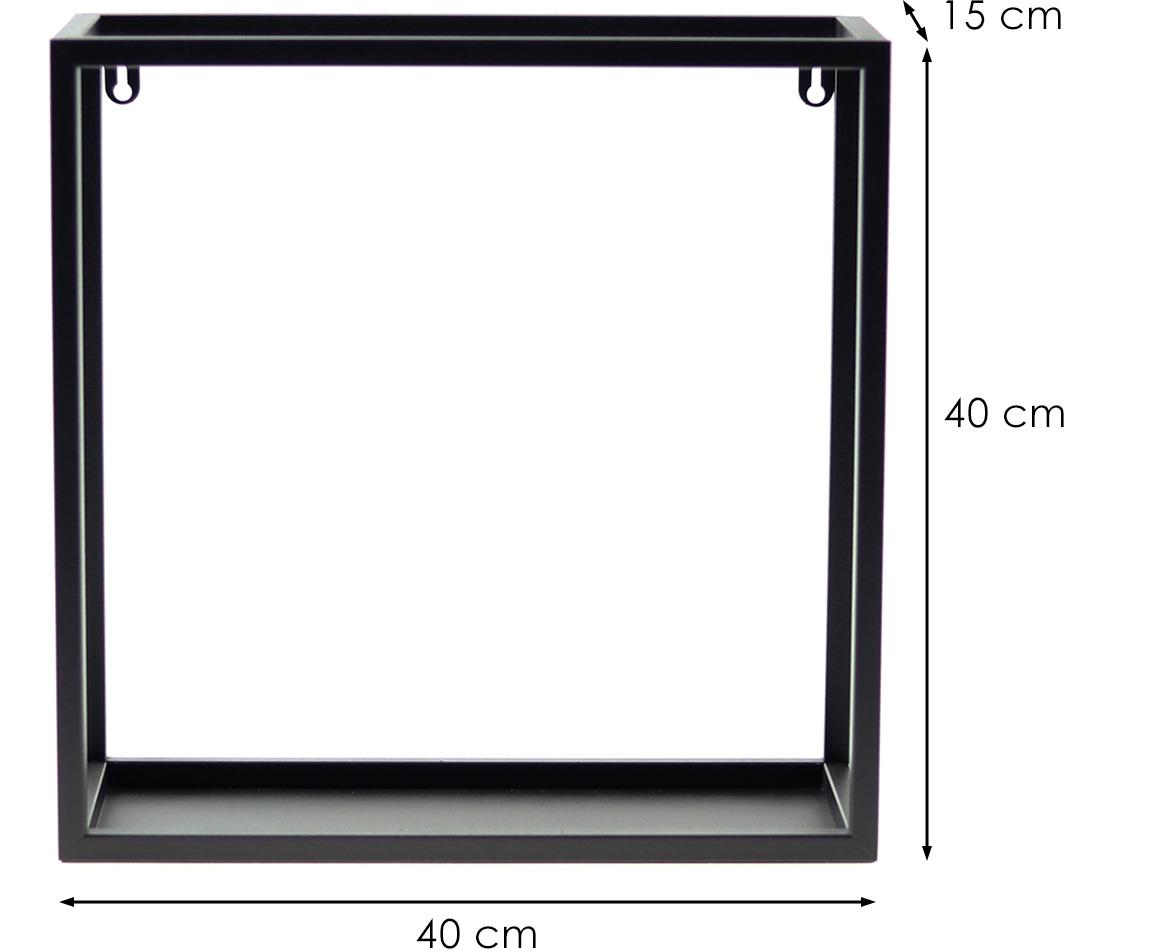 Loft zidna polica KWS-715/03 40x15x40 cm crni metal