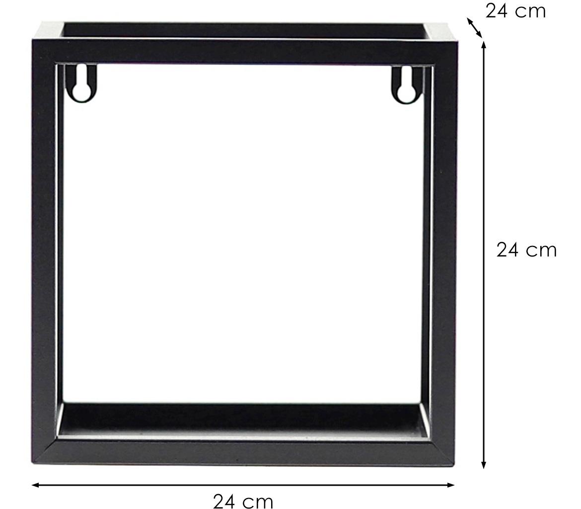 Loft zidna polica KWS-715/05 24x24x25 cm crni metal