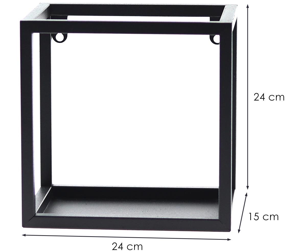 Loft zidna polica KWS-715/01 24x15x24 cm crni metal