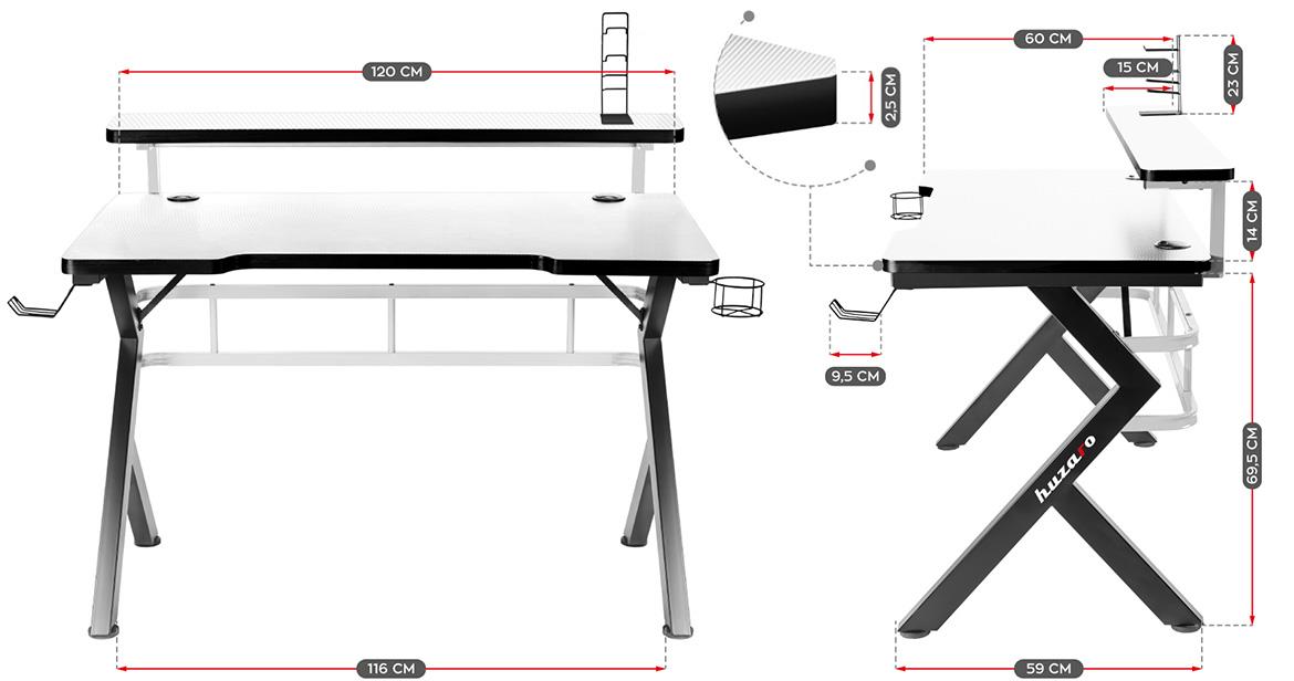 HZ-Hero 5.0 radni sto 120x60x84 cm beli