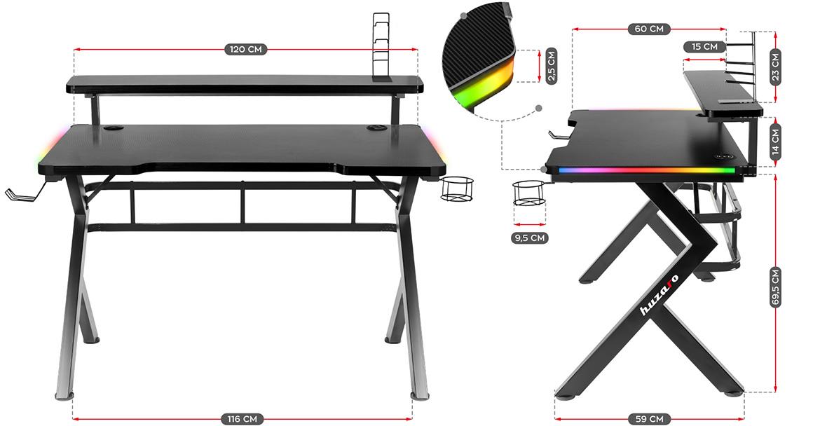 HZ-Hero 5.0 RGB radni sto 120x60x84 cm