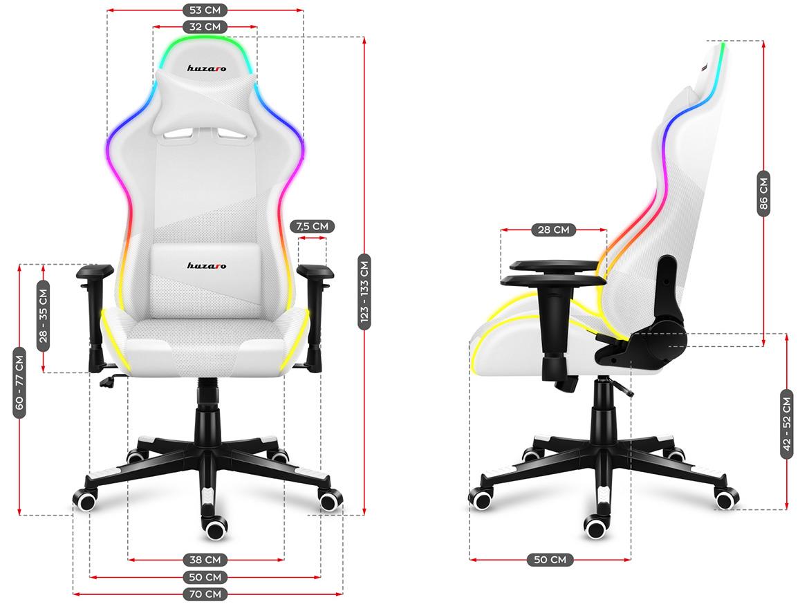 HZ-Force 6.2 RGB kancelarijska fotelja 70x50x123 cm bela