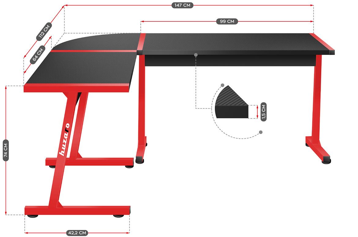 HZ-Hero 6.0 radni sto 147x112x74 cm crveni