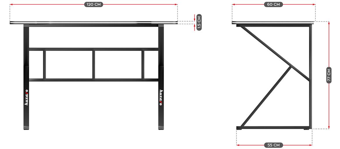 HZ-Hero 1.6 radni sto 120x60x77 cm crni