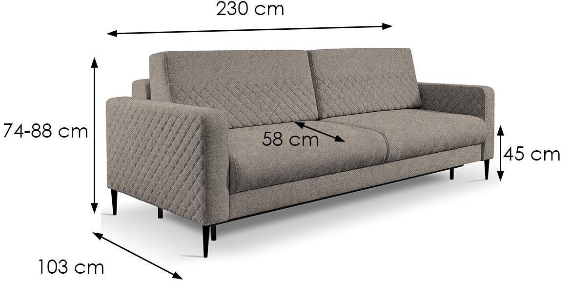 Blanka trosed s ležajem i prostorom za odlaganje 230x103x88 Element 6