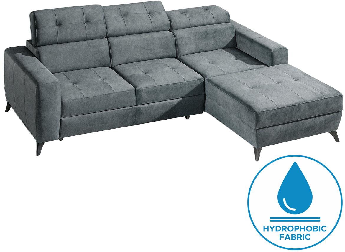 Portland ugaona  garnitura s ležajem i prostorom za odlaganje 278x180x100 desna Element 23