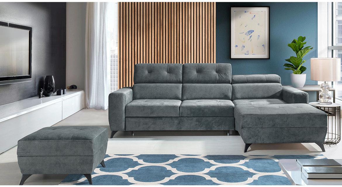Portland ugaona  garnitura s ležajem i prostorom za odlaganje 278x180x100 desna Element 23