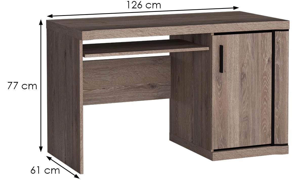 Dalas D13 radni sto 126x39x77 cm hrast