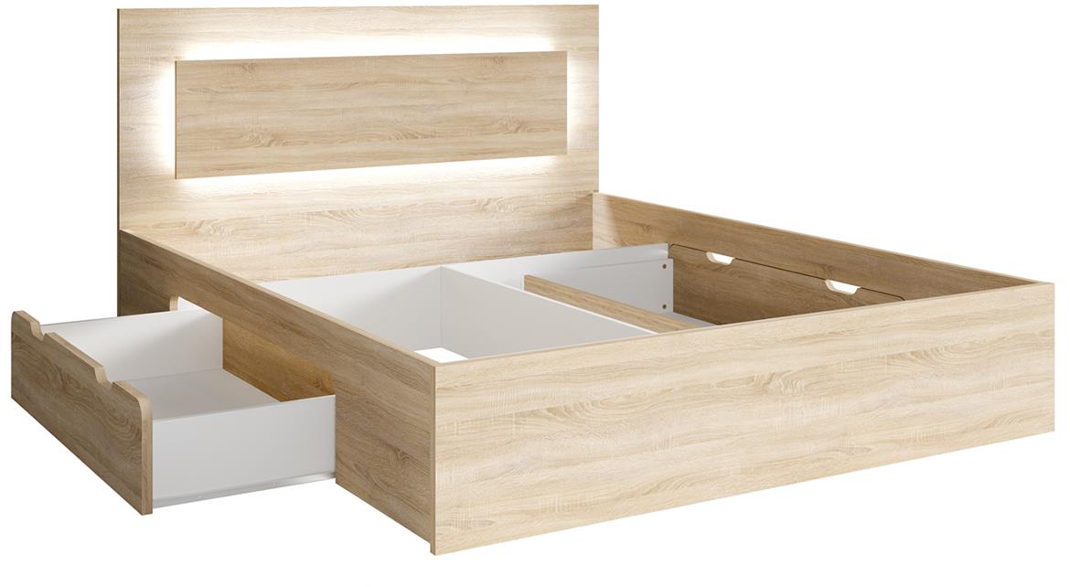 Fino 50 krevet bez podnice 165,5x204,5x100 cm natur (sonoma hrast)
