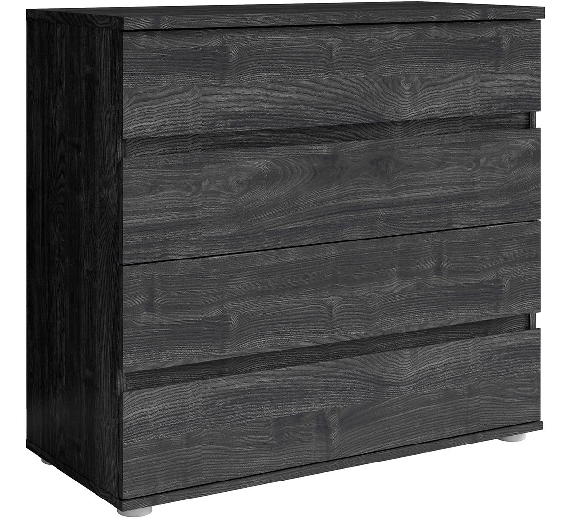 Komoda Togo 4 predali 91x42x85 cm temno siva