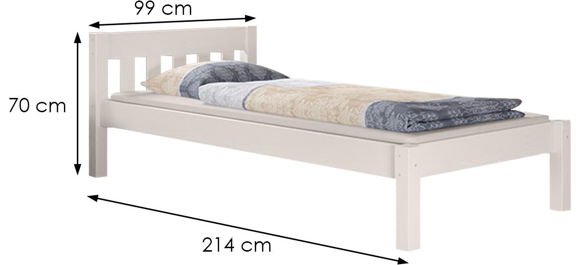 Pino krevet bez podnice 99x214x70 cm beli