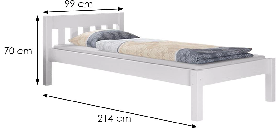 Krevet Pino bez podnice 99x214x70 cm beli