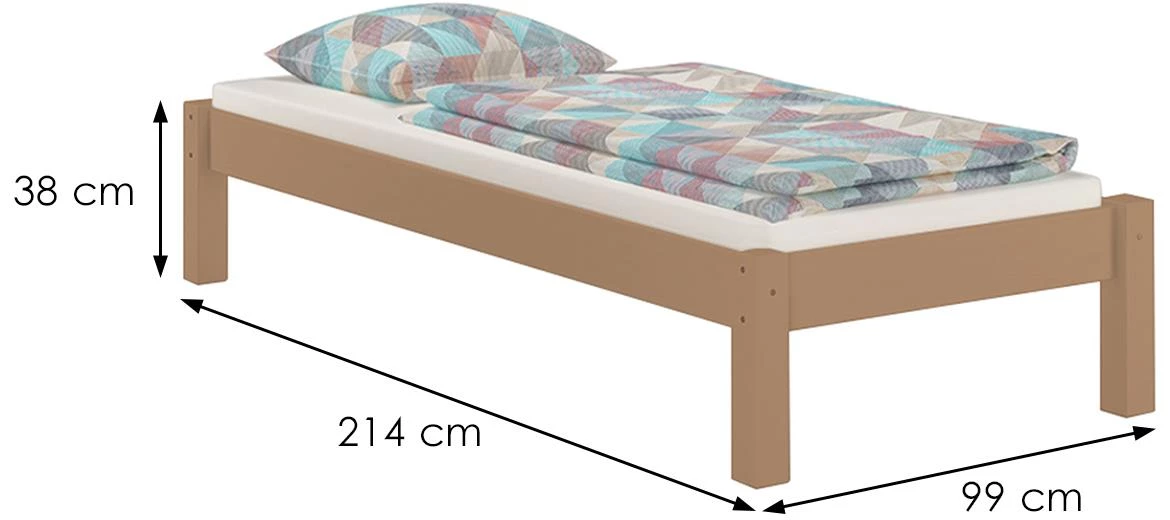 Dora krevet bez podnice 99x214x38 cm braon