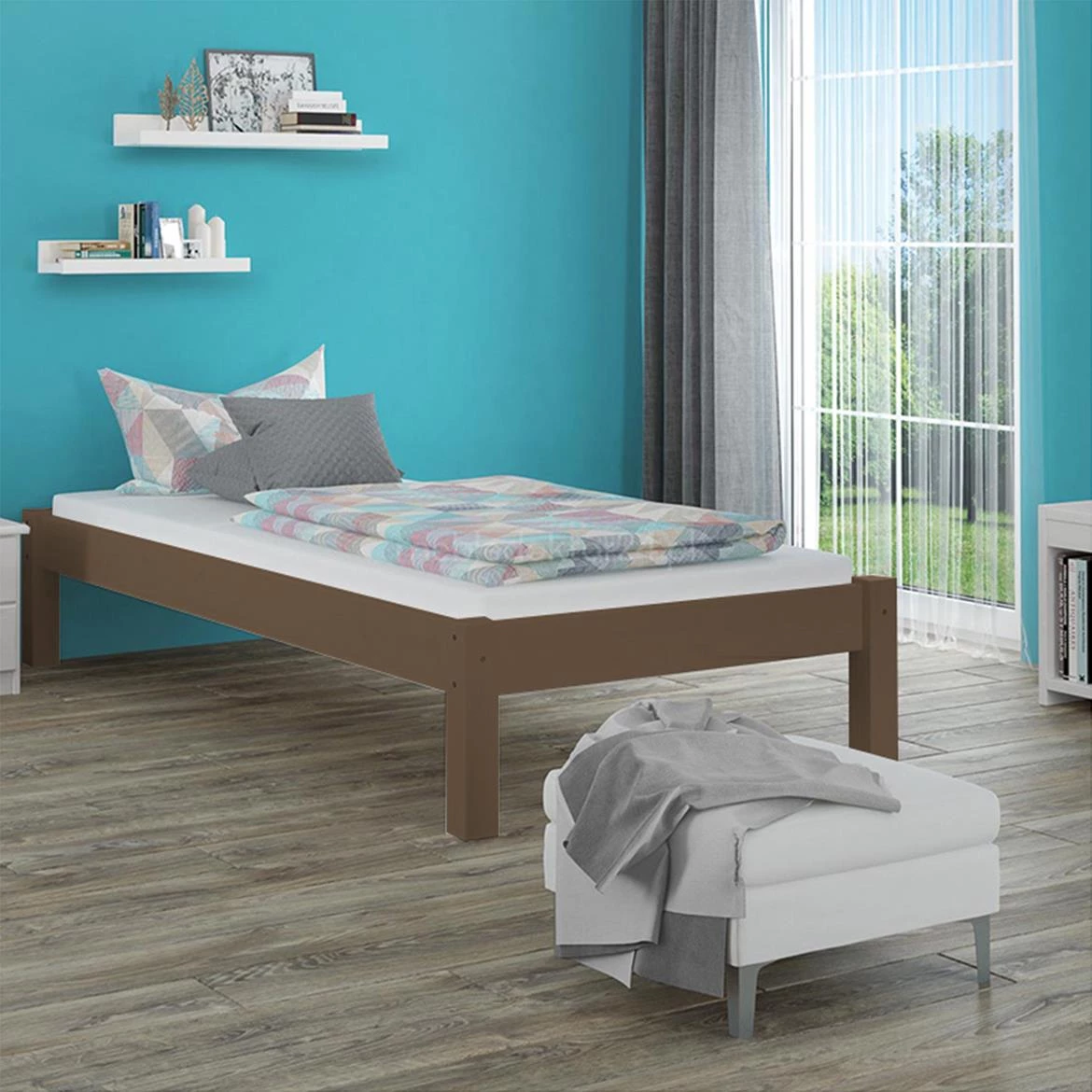 Dora krevet bez podnice 99x214x38 cm braon