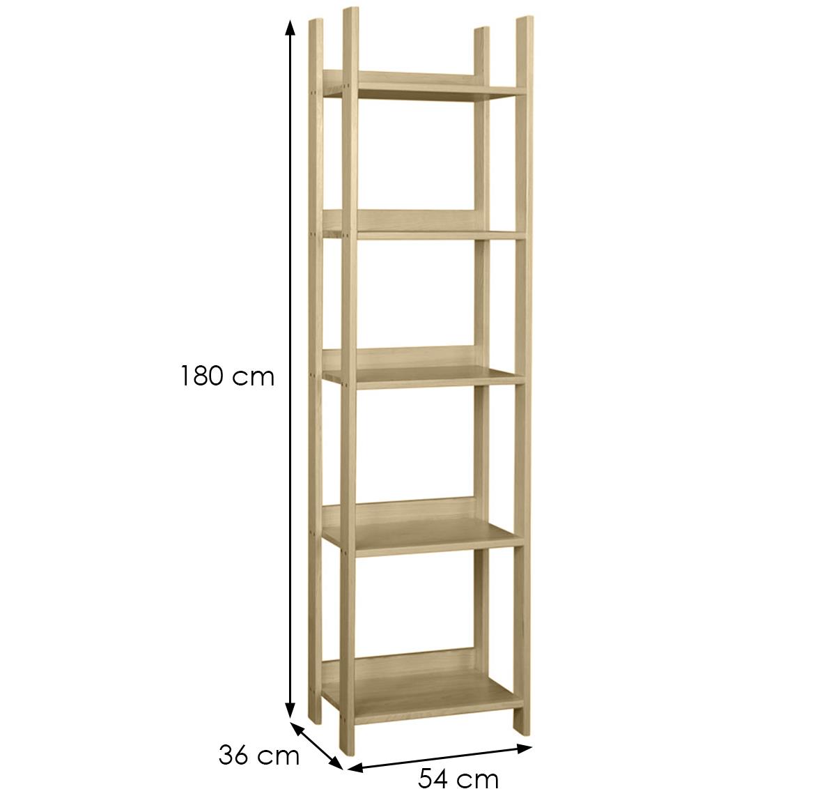Eko 180 polica 5 polica 54x36x180 cm natur