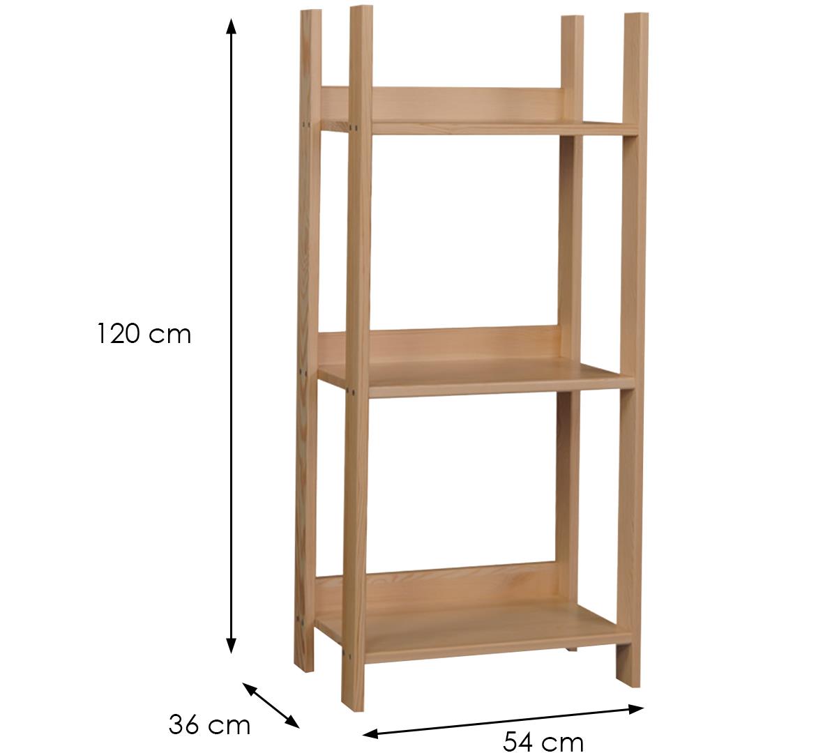 Eko 120 polica 3 police 54x36x120 cm boja hrasta