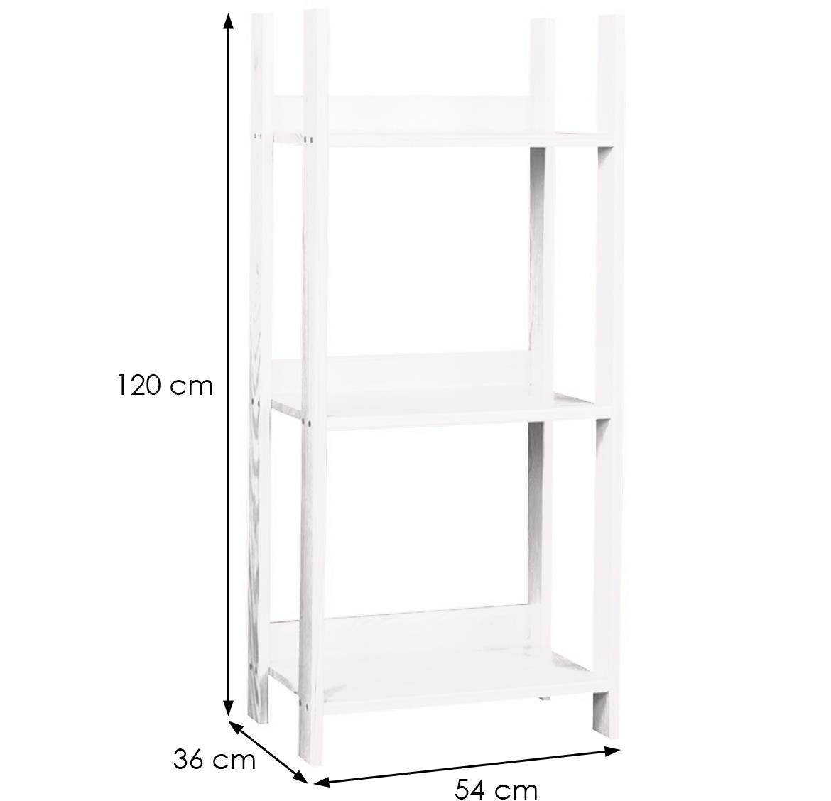 Eko 120 polica 3 police  54x36x120 cm bela