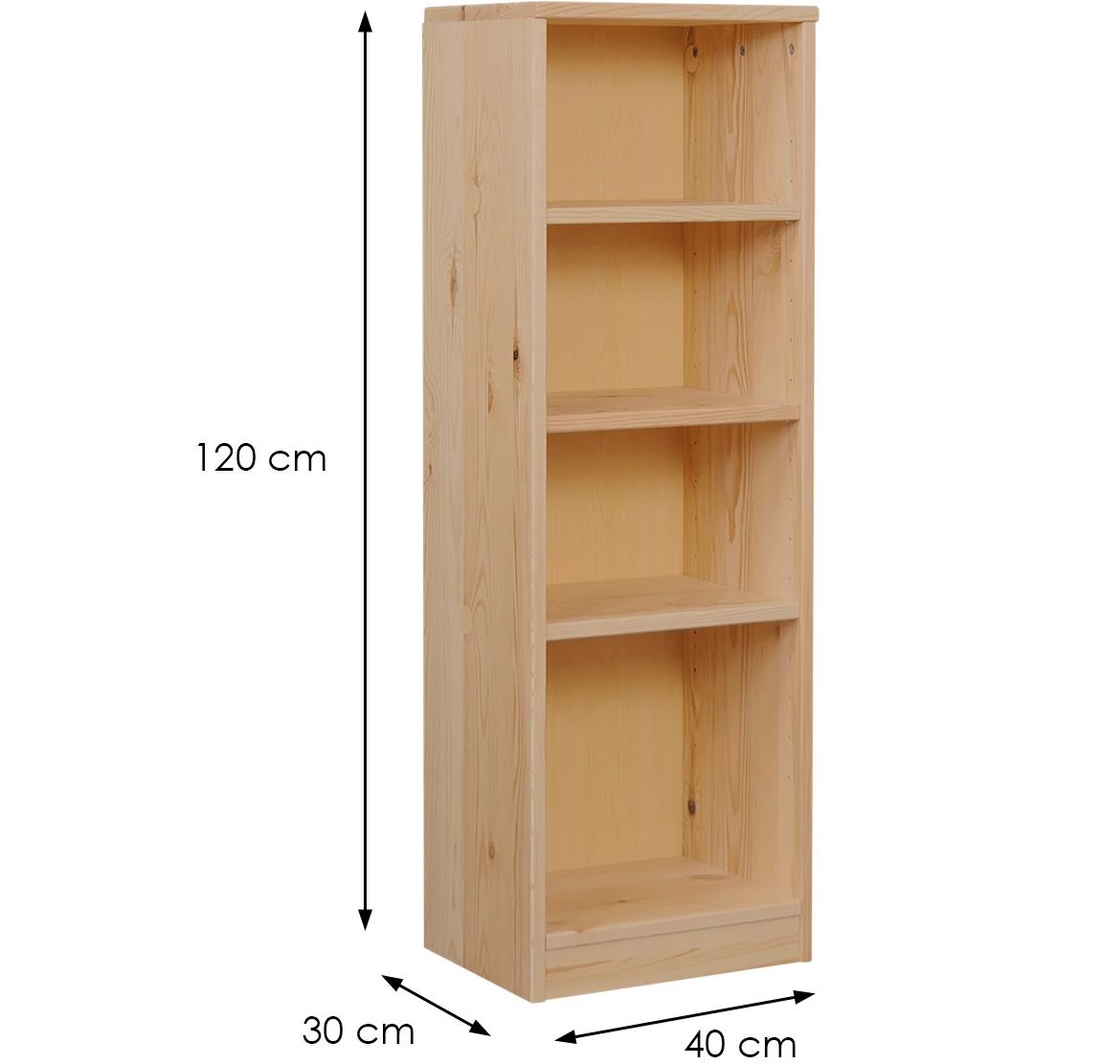 Eko 120 polica 4 otvora 40x30x120 cm boja hrasta