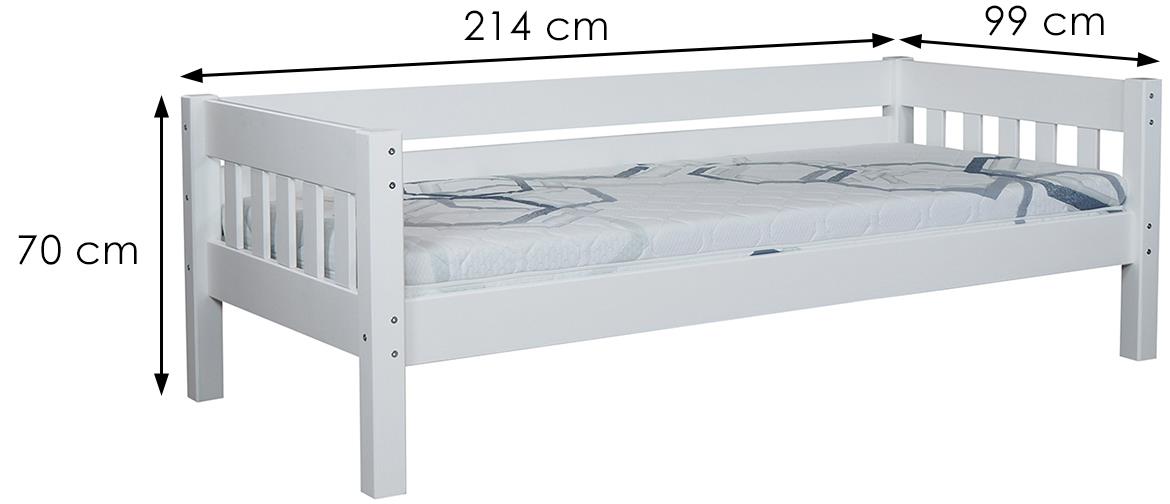 Lucas krevet bez podnice 99x214x70 cm beli