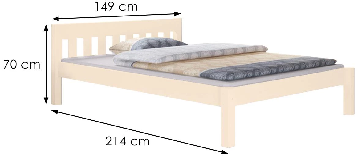Krevet Pino bez podnice 149x214x70 cm svetli natur