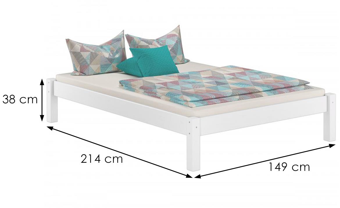 Dora krevet bez podnice 149x214x38 cm beli