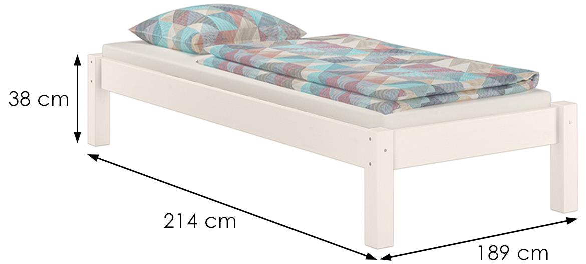 Krevet Dora  bez podnice 129x214x38 cm beli