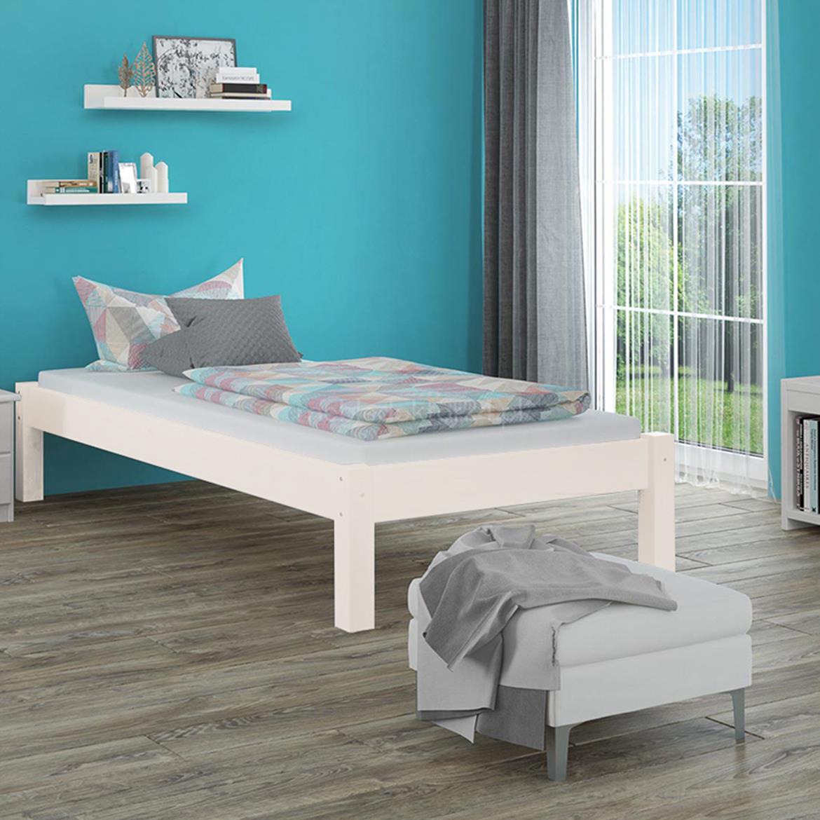 Krevet Dora  bez podnice 129x214x38 cm beli