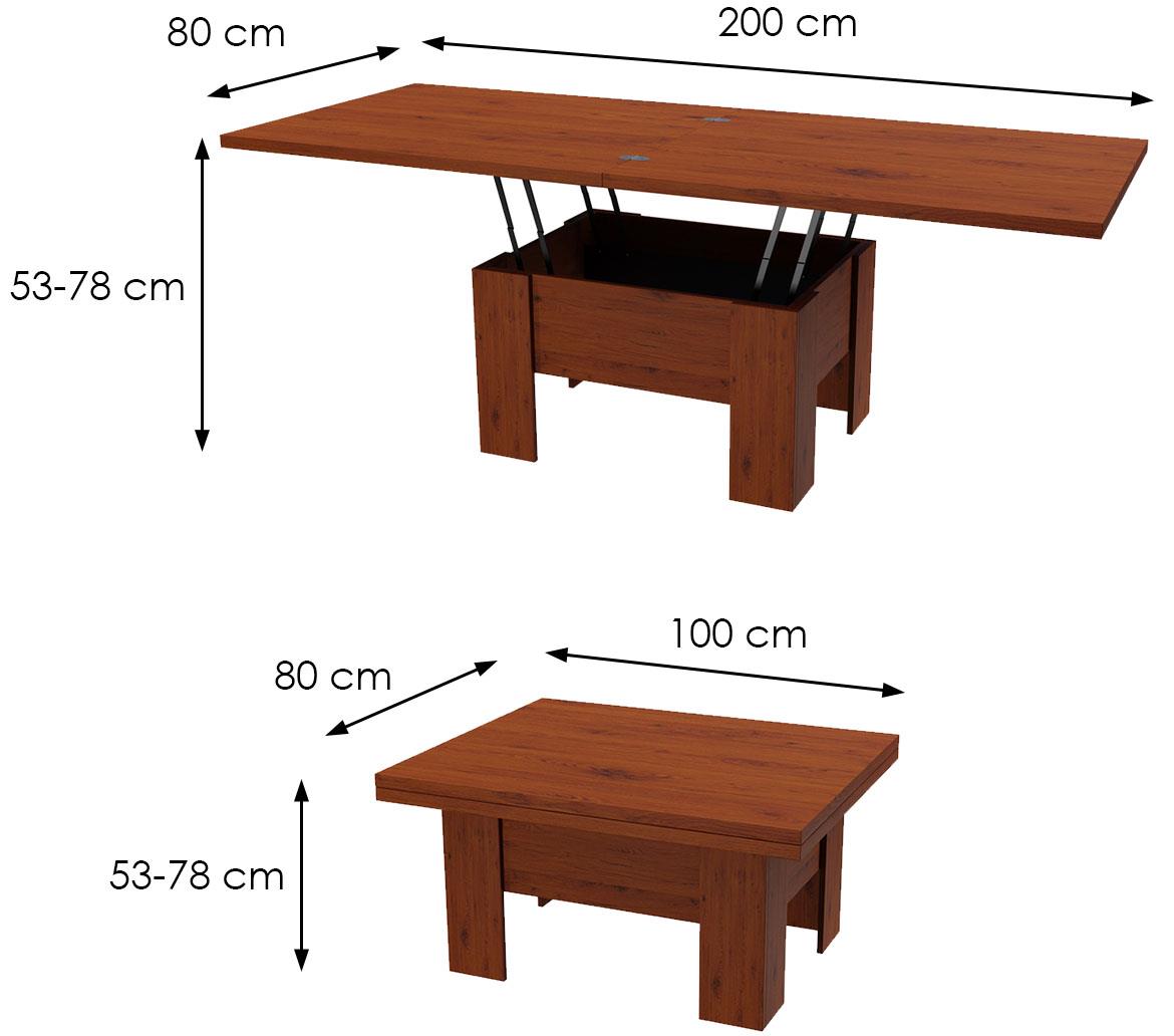 Eryk klub sto 100x80x53 cm tamni hrast