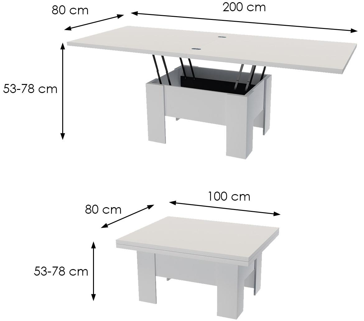 Eryk klub sto 100x80x53 cm beli