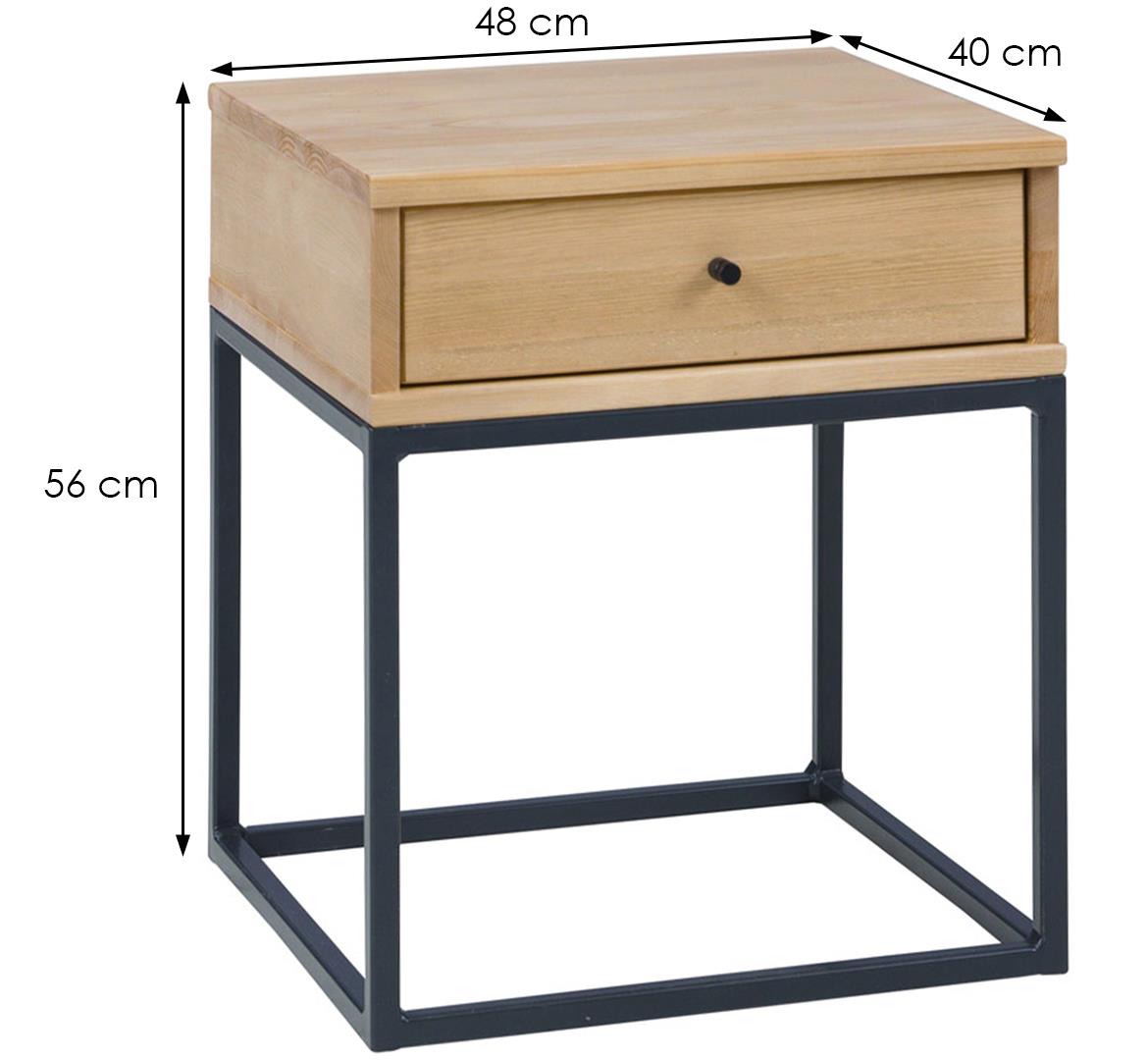 Logan nocni ormaric  1 fioka 48x40x54 cm natur lakirani