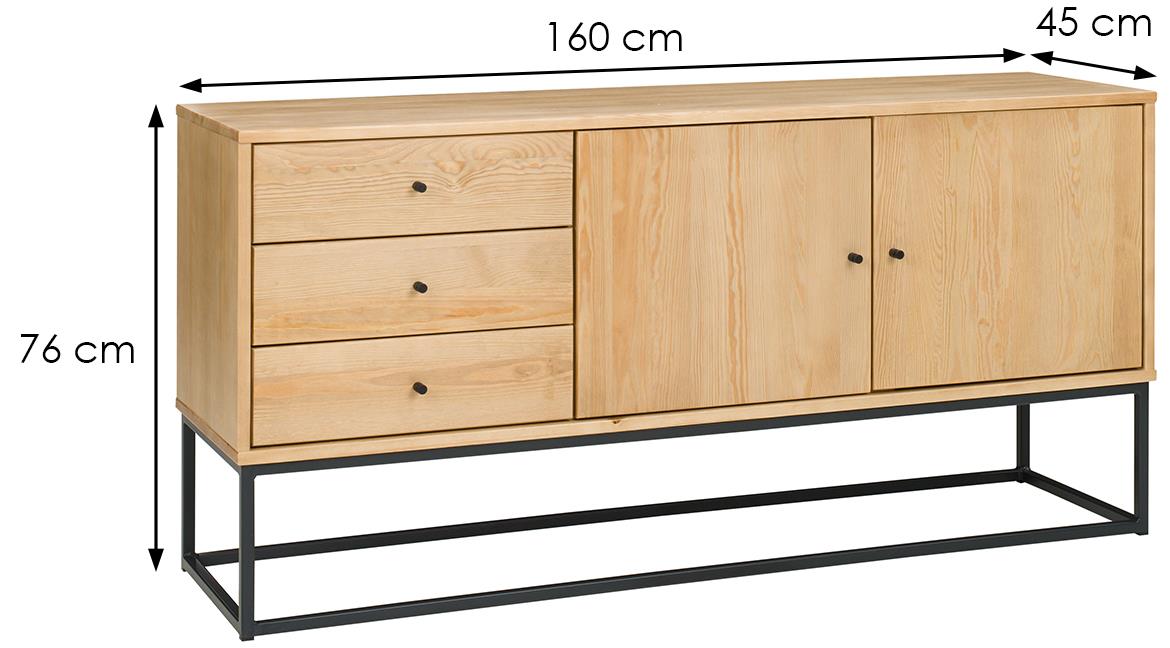 Logan II komoda 3 fioke+2 vrata 160x45x76 cm natur