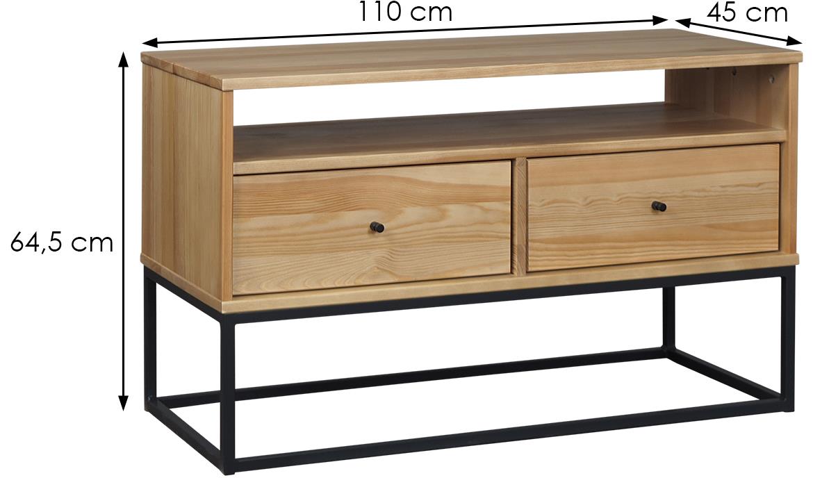 Logan I TV komoda 2 fioke+1 polica  110x45x65 cm natur