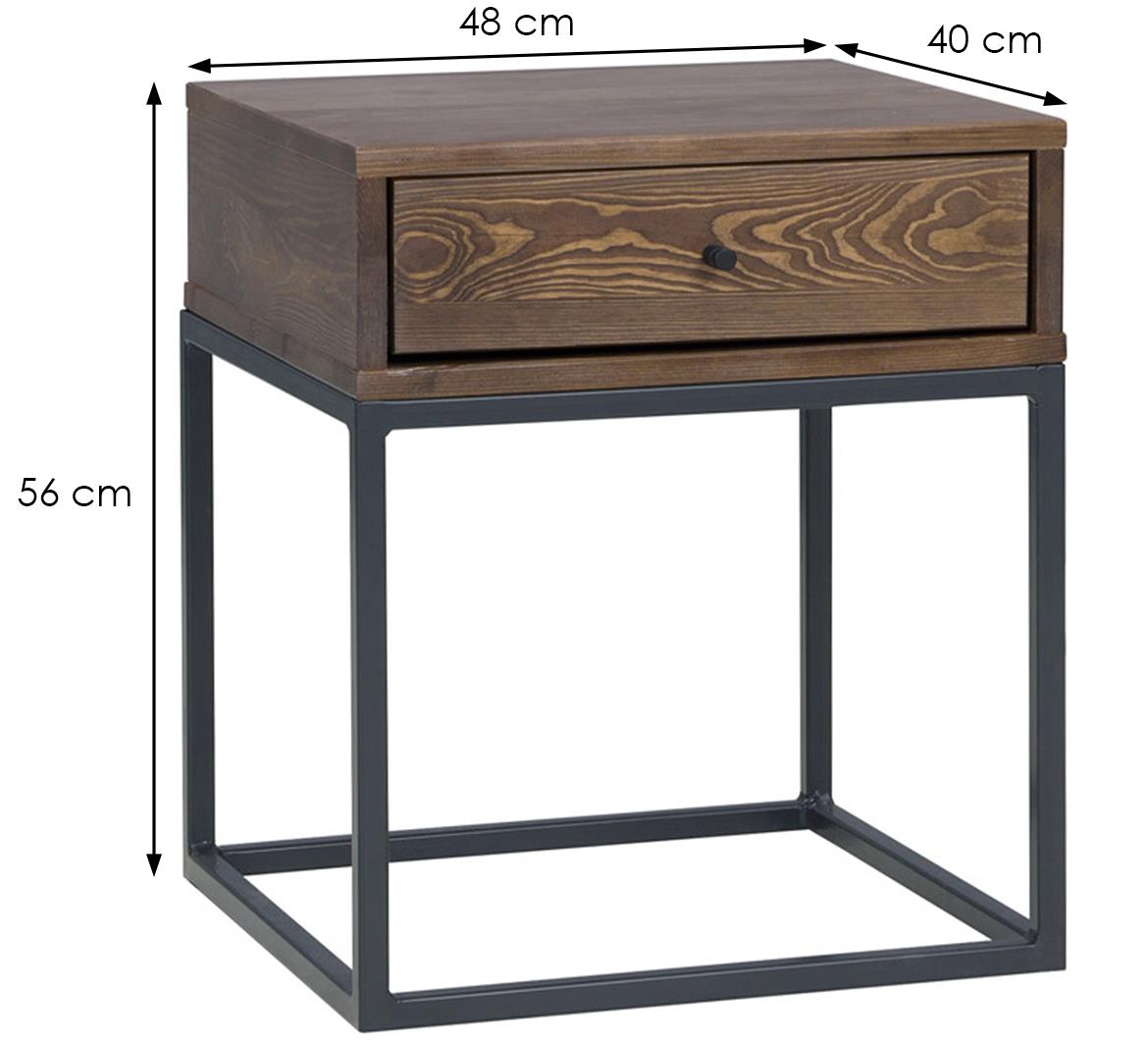 Logan nocni ormaric 1 fioka 48x40x54 cm boja hrasta