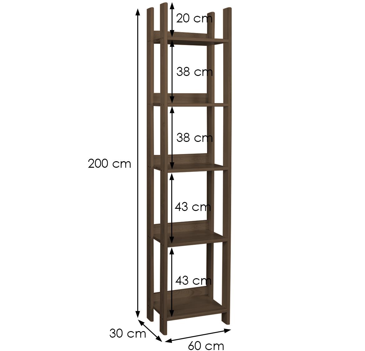 Eko 60 polica 5 polica 60x30x200 cm braon