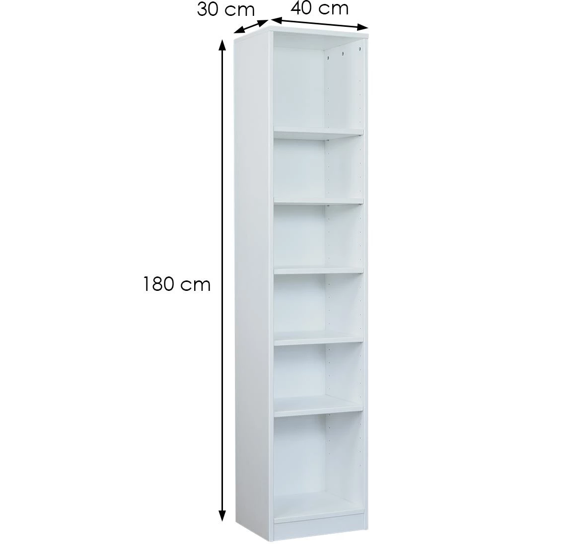 Eko 180 polica 6 otvora 40x30x180 cm bela