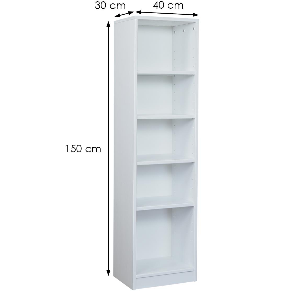 Eko 150 polica 5 otvora 40x30x150 cm bela