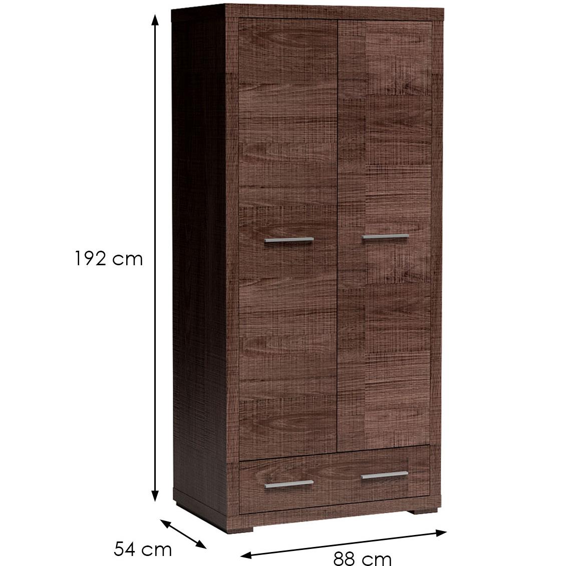 Vegas v37 ormar 2 vrata+1 fioka 88x54x192 cm tamni hrast