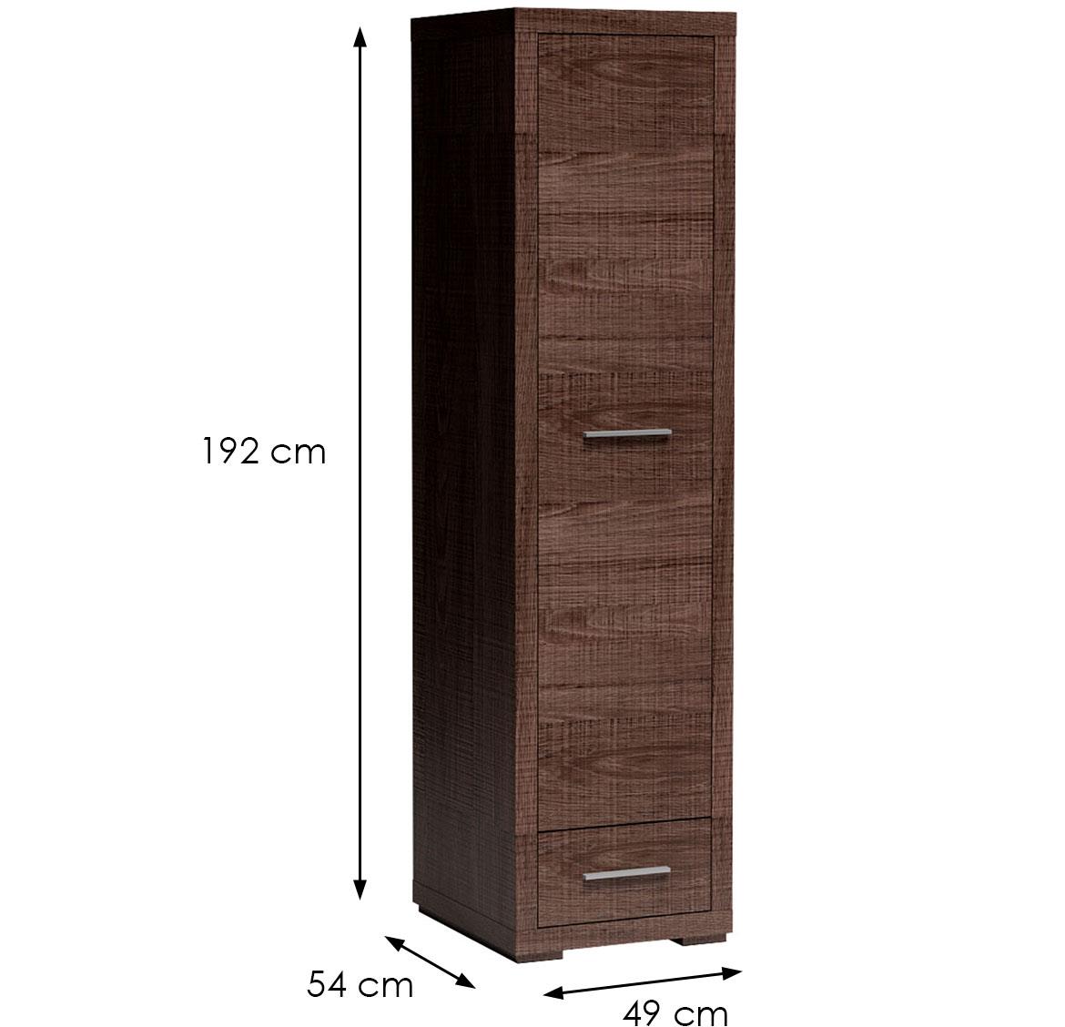 Vegas v36 ormar 1 vrata+1 fioka 49x54x192 cm tamni hrast