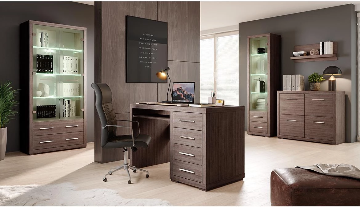 Vegas v34 polica 2 vrata+3 otvora 70x40,5x192 cm tamni hrast