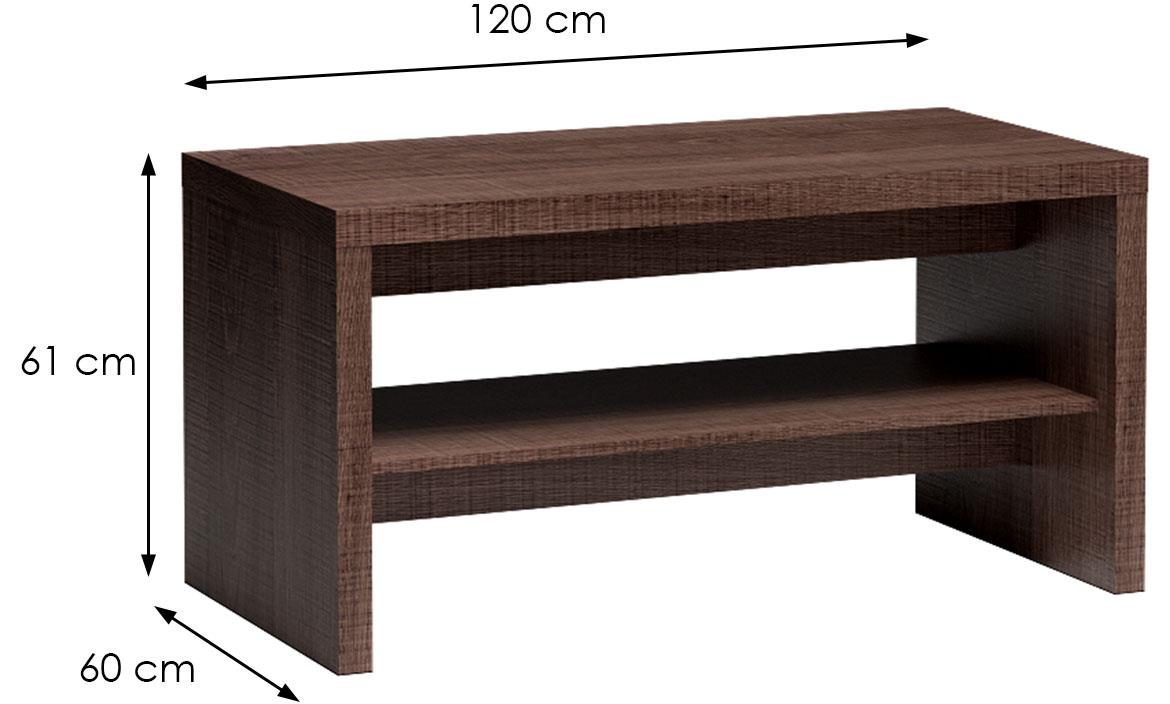 Vegas v17 klub sto 1 polica 120x60x61 cm tamni hrast
