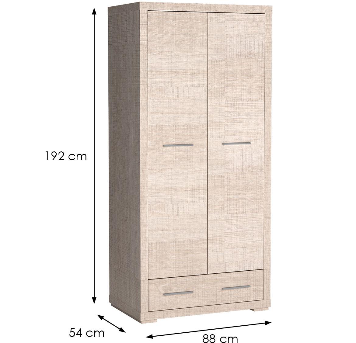 Vegas v37 ormar 2 vrata+1 fioke 88x54x192 cm svetli jasen