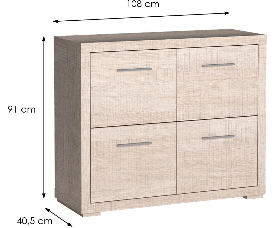 Vegas v5 komoda 2+2 vrata 108x40,5x91 cm svetli jasen