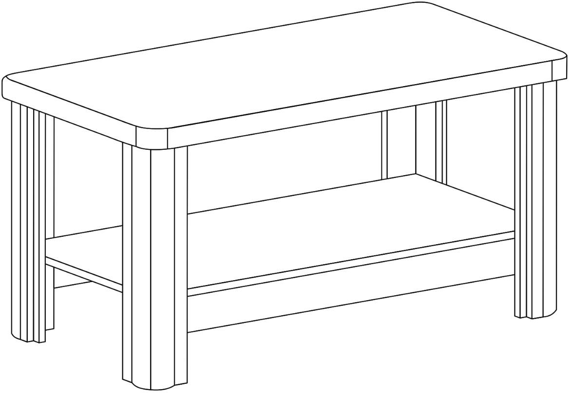 Dallas D15 klub sto 1 polica 120x63x61 cm sivi hrast