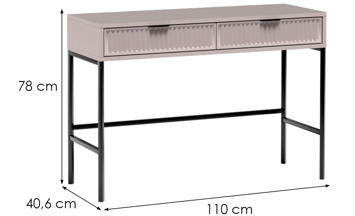 LinkaStyle LS9 konzola 2 fioke 110x40,6x78 cm bež