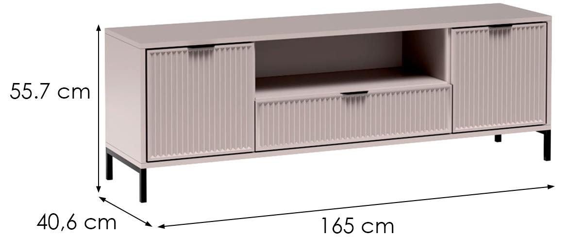 LinkaStyle LS4 TV komoda 2 vrata+1 fioka 165x40,6x55,7 cm bež