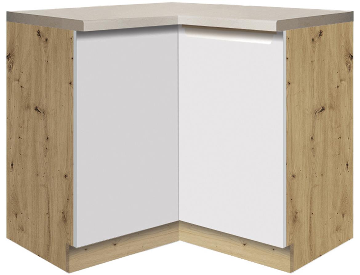 Glamour 16d ugaoni kuhinjski element 1 vrata 90x90x82 cm natur (artisan hrast)/beli