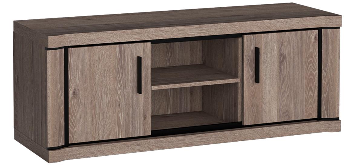 Dallas D12 TV komoda 2 vrata+2 otvora 137x45x53 cm sivi hrast