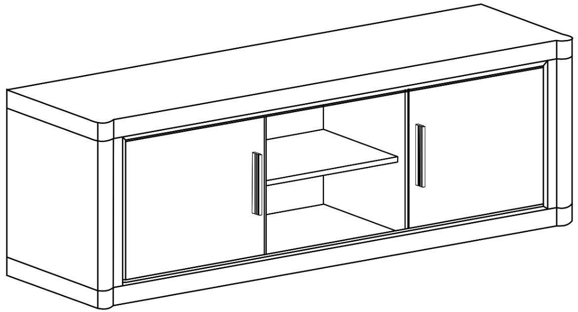 Dallas D12 TV komoda 2 vrata+2 otvora 137x45x53 cm sivi hrast